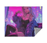 voucong Couverture de dessin animé belle femme sexy 127 x 178 cm pour adolescentes pour bureau