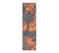 voucong Crafts Fog Design Halloween Orange Noir Skateboards Grip Tape Antidérapant Scooter Grip Tape 83 × 22,9 cm Papel de lija para patinetas