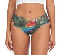 voucong Culotte d'entraînement pour femme avec ara, perroquet tropical, toutes saisons, Fleur de perroquet tropicale vibrante, XL