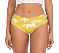 voucong Culotte d'entraînement traditionnelle chinoise à motif cheval jaune blanc pour femme taille élastique culotte culotte pour femme, Motif traditionnel chinois cheval jaune blanc, L