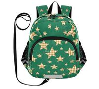 voucong Cute Ears Cartoon Checkered Plaid Stars Green Kids Day Sac à dos Laisse Cool Girls Anti-Perte Sac à dos personnalisé avec poche pour bouteille d'eau avec bande réfléchissante