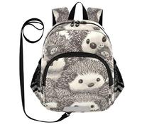 voucong Cute Ears Cartoon Hedgehog Gray Kids Day Backpack Leash Little Girls Anti-Lost Sac à dos d'école personnalisé avec bande réfléchissante