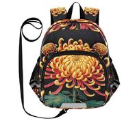 voucong Cute Ears Chrysanthème Jaune Fleur Mignon Sac à dos Laisse Enfants Garçon/Fille Anti-Perte Personnalisé Book Bag avec Bande Réfléchissante