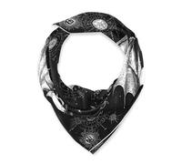 voucong Evil Skull Black Gothic Square Silk Scarf Elegantes Pashminas for women for christmas 35x35 chal para mujer