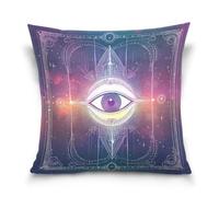 voucong Eye Neon Tarot Card the Office Taies d'oreiller résistant à la transpiration Housse de coussin Décoration d'intérieur pour salon Canapé 45,7 x 45,7 cm