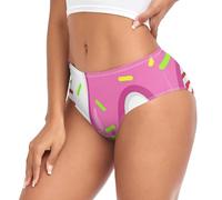 voucong Glace dégoulinante Baseball avec saupoudrer Bambou bio Culotte Une pièce Hip Design Culotte Femme, Glace de baseball avec des gouttes, S