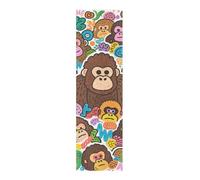 voucong Gorilla Doodle Ruban adhésif pour skateboards sans bulles 83 x 22,9 cm
