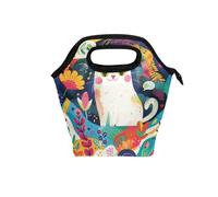 voucong Grand sac à déjeuner Cat in Garden pour femme avec poignée incurvée pour homme (prop2) mini sac isotherme pour plage, école