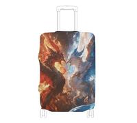voucong Grande housse de protection élastique résistante aux rayures pour valises, housse de voyage Essentials pour 45,7 à 81,3 cm, rouge et bleu, phénix glace et feu, Phénix rouge et bleu glace et