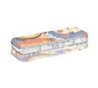 voucong Grande trousse à crayons en plastique transparent pour enfants, motif licornes cauchemar et bohème, 2 couches, avec bouton-pression et couvercle