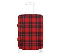 voucong Housse de bagage de voyage élastique anti-rayures pour valise de 45,7 à 81,3 cm, motif écossais vintage à carreaux rouges, Vintage Buffalo Plaid Carreaux Rouge, M 22-24 in, Classique