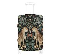 voucong Housse de bagage de voyage élastique anti-rayures pour valise de voyage Essentials Fit William Morris S Motif léopard 45,7 à 81,3 cm, William Morris S Motif léopard, M 22-24 in, Classique