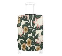 voucong Housse de bagage de voyage élastique résistante aux rayures pour valise à main 45,7 à 81,3 cm William Morris Pig Cyan Peach, William Morris Pig Cyan Peach, XL 29-32 in, Classique