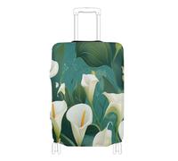 voucong Housse de bagage élastique anti-rayures pour valise de voyage Essentials Fit 45,7 à 81,3 cm Chic Calla Lily Turquoise, Chic Calla Lily Turquoise, S 18-20 in, Classique
