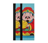 voucong Housse de poignée de réfrigérateur motif dieu chinois riche bleu - Lavable - Garde les appareils propres - Anti-taches et gouttes - Pour four à micro-ondes