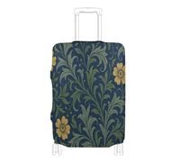 voucong Housse de protection élastique anti-rayures pour valise, convient aux valises de 45,7 à 81,3 cm, motif jaune William Morris, William Morris Motif Jaune, L 26-28 in, Classique