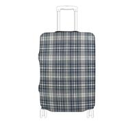 voucong Housse de protection élastique pour bagage à main anti-rayures pour valise de 45,7 à 81,3 cm - Motif écossais vintage à carreaux gris, Vintage Buffalo Plaid Carreaux Gris, XL 29-32 in