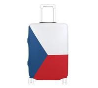 voucong Housse de protection élastique pour valises de 45,7 à 81,3 cm, drapeau tchèque, bleu et rouge, Drapeau tchèque national tchéquie bleu rouge, L 26-28 in, Classique
