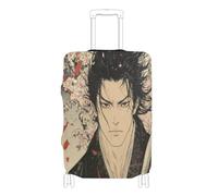 voucong Housse de protection élastique résistante aux rayures pour valise, accessoires de voyage, convient aux samouraïs japonais de 45,7 à 81,3 cm, Samouraï japonais en fleurs de cerisier, M 22-24 in
