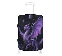 voucong Housse élastique pour bagage à main, anti-rayures, housse de protection élastique pour valises de 45,7 à 81,3 cm, violet dragon mystérieux, Dragon mystérieux violet, L 26-28 in, Classique