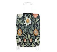 voucong Housse élastique pour bagage, bagage à main, protection pour bagages William Morris de 45,7 à 81,3 cm, motif floral noir coloré, William Morris Floral Noir Coloré, M 22-24 in, Classique