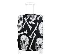 voucong Housses de bagage élastiques anti-rayures pour valises de 45,7 à 81,3 cm, motif tête de mort, peint en noir et blanc, Crâne Os Peint Noir et Blanc, XL 29-32 in, Classique