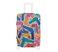 voucong Housses de protection élastiques lavables pour bagages de 45,7 à 81,3 cm, motif arme de dessin animé coloré, Arme colorée de dessin animé cool, M 22-24 in, Classique