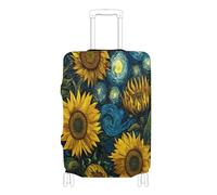 voucong Housses élastiques pour valises, accessoires de voyage, compatibles avec Vangogh Sunflowers Starry de 45,7 à 81,3 cm, Vangogh Tournesols étoilés, M 22-24 in, Classique