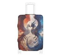 voucong Housses élastiques pour valises résistantes aux rayures pour valises de 45,7 à 81,3 cm, rouge et bleu, phénix de glace et de feu, Phénix rouge et bleu glace et feu, L 26-28 in, Classique