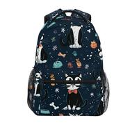 voucong Joli sac à dos Mr Cat bleu pour petits enfants avec sangle de poitrine pour livres pour mochilas élémentaires para ni?os