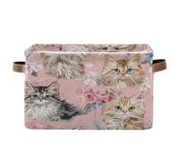 voucong Kawaii Maine Coon Cats Lot de 1 panier de rangement pliable et imperméable avec poignée robuste pour rangement
