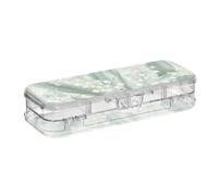 voucong Lily of Valley Flower Fresh Boîte à crayons transparente à double plateau pour enfants avec bouton-pression et couvercle