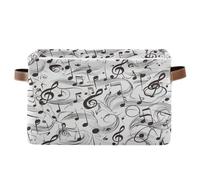 voucong Lot de 1 panier de rangement blanc tendance pour partition de musique, paniers pliables et imperméables pour organiser avec poignée robuste pour organiser des décorations pour cadeaux