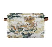 voucong Lot de 1 panier de rangement pliable en forme de nuage de dragon de style chinois avec poignée robuste pour chambre à coucher