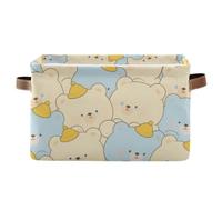 voucong Lot de 1 panier de rangement pliable et imperméable avec poignée robuste Motif ours en pleurs