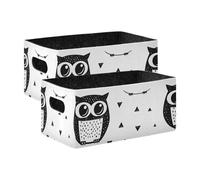 voucong Lot de 2 bacs de rangement en forme de chouette pour étagères, armoires, tiroirs