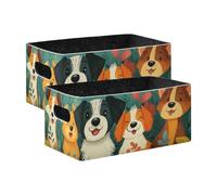 voucong Lot de 2 cubes de rangement robustes en tissu pour étagères et placards de la journée internationale du chien