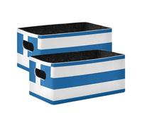 voucong Lot de 2 grands bacs de rangement décoratifs bleus avec drapeau de la Grèce pour placard, cadeau en tissu