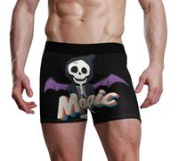 voucong Magic Purple Wing Skull Boxer Slip Homme Athletic Underwear, Tête de mort magique violet, M
