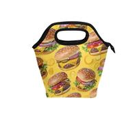 voucong Mini sac à déjeuner isotherme (prop2) avec poignée incurvée pour hamburgers - Jaune