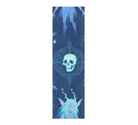 voucong Mystérieux Elfe bleu pour Halloween, bande antidérapante pour skateboards, accessoires de scooter, 83 × 22,9 cm Papel de lija para patinetas