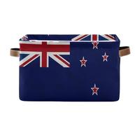 voucong Paniers de rangement pliables et imperméables avec poignée robuste pour enfants Motif drapeau de la Nouvelle-Zélande, Kiwi, Bleu