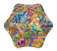 voucong Parapluie de protection contre la pluie, le soleil et le vent avec bande réfléchissante anti-pincement pour filles et garçons Motif dinosaures