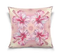 voucong Peach Blooms Flowers Taie d'oreiller en microfibre personnalisée Décoration d'intérieur pour lit Salon 18 x 18