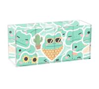 voucong Porte-stylos en acrylique vert crocodile avec 4 compartiments en plastique transparent pour fournitures de bureau