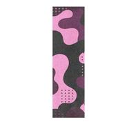 voucong Ruban adhésif camouflage à pois noirs et roses pour skateboards sans bulles 83 x 22,9 cm
