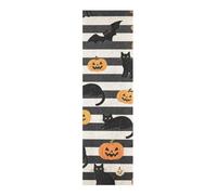 voucong Ruban adhésif Halloween à rayures orange citrouille chat pour planche à roulettes, bande antidérapante anti-déchirure, 83,8 x 22,9 cm Papel de lija para patinetas