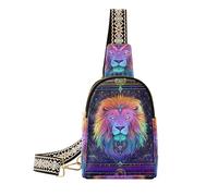 voucong Sac à bandoulière tendance pour femme avec motif carte de tarot étoilé, couleur lion, antivol pour la randonnée, Carte de tarot étoilée couleur lion, 1 size