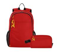 voucong Sac à dos avec boîte à déjeuner pour garçons drapeau de l'Union soviétique garçons sac à dos d'école avec boîte à déjeuner 10-12