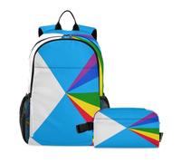 voucong Sac à dos d'école pour enfants garçons dispersion de la lumière drapeau de paix sacs à dos d'école pour filles avec boîte à déjeuner 7-10